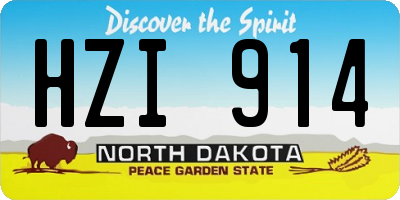 ND license plate HZI914