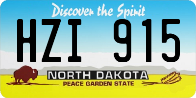 ND license plate HZI915