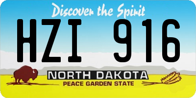 ND license plate HZI916