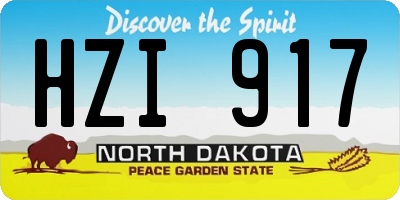 ND license plate HZI917