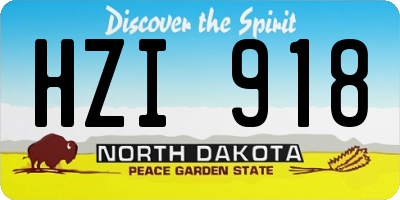 ND license plate HZI918
