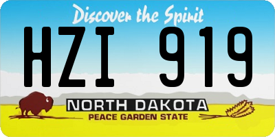 ND license plate HZI919