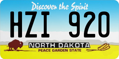 ND license plate HZI920