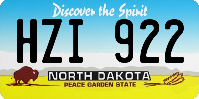 ND license plate HZI922