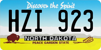 ND license plate HZI923
