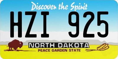 ND license plate HZI925