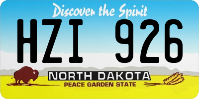 ND license plate HZI926
