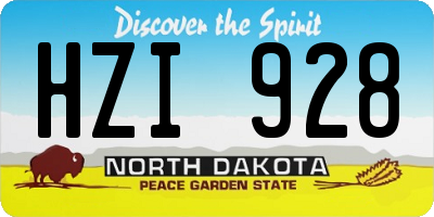 ND license plate HZI928