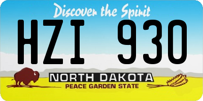 ND license plate HZI930