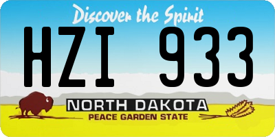 ND license plate HZI933