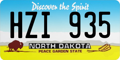 ND license plate HZI935