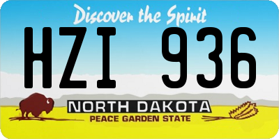 ND license plate HZI936