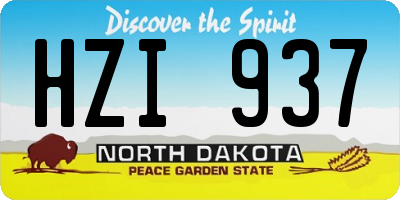 ND license plate HZI937