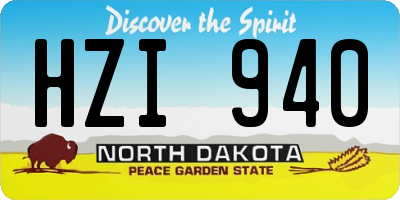 ND license plate HZI940
