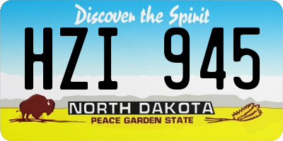 ND license plate HZI945