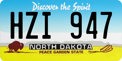 ND license plate HZI947