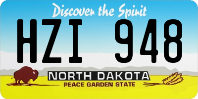 ND license plate HZI948