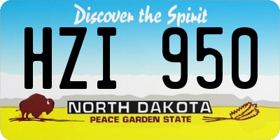 ND license plate HZI950