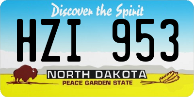 ND license plate HZI953
