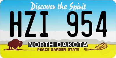 ND license plate HZI954