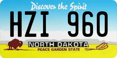 ND license plate HZI960