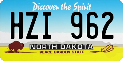 ND license plate HZI962
