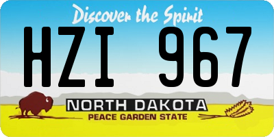 ND license plate HZI967