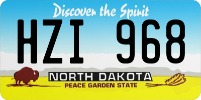 ND license plate HZI968