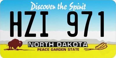ND license plate HZI971