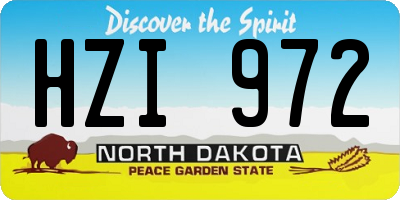 ND license plate HZI972