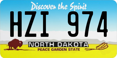 ND license plate HZI974