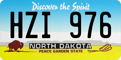 ND license plate HZI976