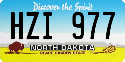 ND license plate HZI977