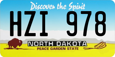 ND license plate HZI978