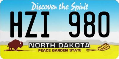 ND license plate HZI980