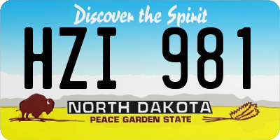 ND license plate HZI981