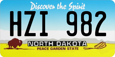 ND license plate HZI982