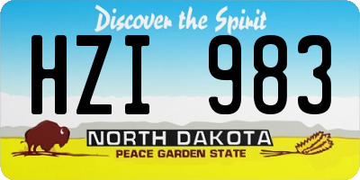 ND license plate HZI983