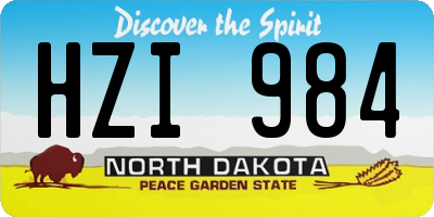 ND license plate HZI984