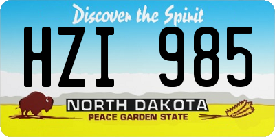 ND license plate HZI985