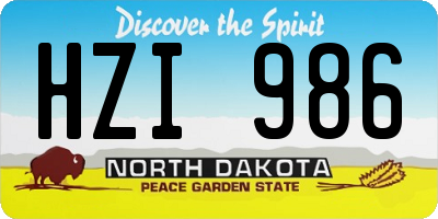 ND license plate HZI986