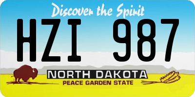 ND license plate HZI987