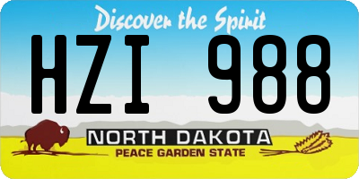 ND license plate HZI988
