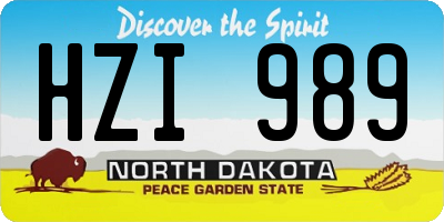 ND license plate HZI989