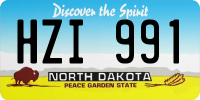 ND license plate HZI991