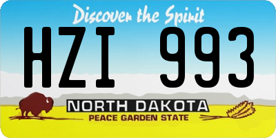 ND license plate HZI993