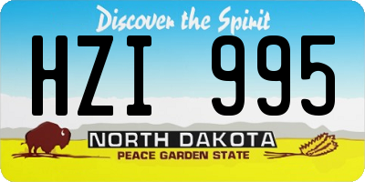 ND license plate HZI995