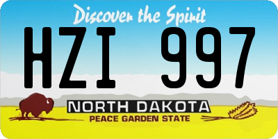 ND license plate HZI997