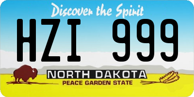 ND license plate HZI999