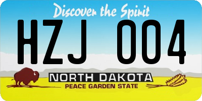 ND license plate HZJ004